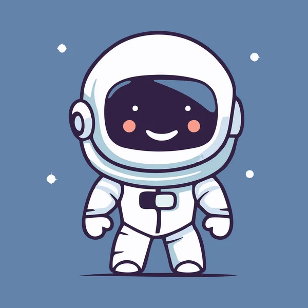 Schattig Astronaut Mascotte Vector Cartoon Stijl — Stockvector
