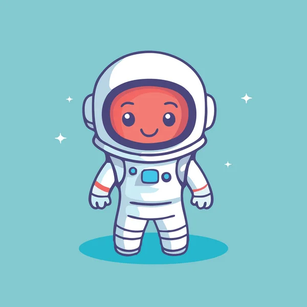 Χαριτωμένο Αστροναύτης Μασκότ Διάνυσμα Στυλ Κινουμένων Σχεδίων — Διανυσματικό Αρχείο