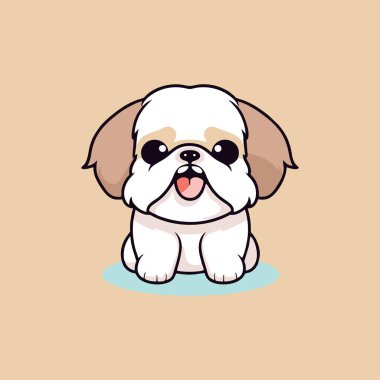 Şirin köpek yavrusu Chibi maskot vektör çizgi film stili