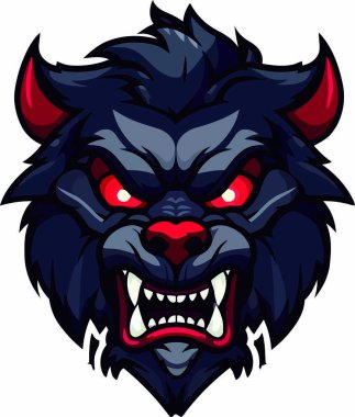 vektör kurt esport maskotu tasarımı illüstrasyonu