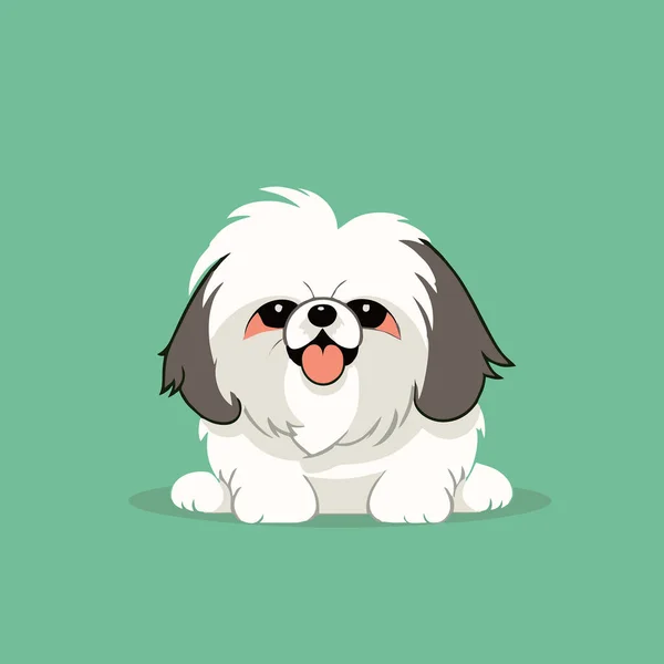 Bonito Cachorro Cão Chibi Mascote Vetor Desenho Animado Estilo — Vetor de Stock