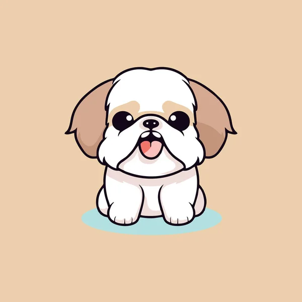 Cute Dog Puppy Chibi Mascot Vector Cartoon Style — Stock Vector