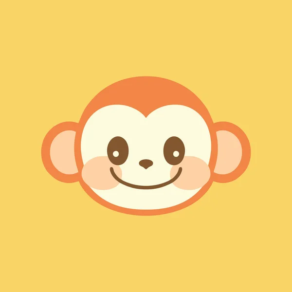 Bonito Macaco Chibi Mascote Vetor Estilo Cartoon — Vetor de Stock