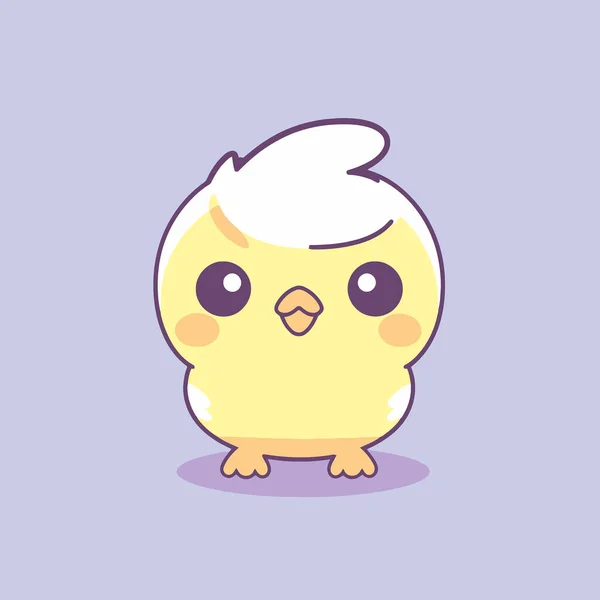 Cute Kawaii Chicken Chibi Mascot Vector卡通风格 — 图库矢量图片