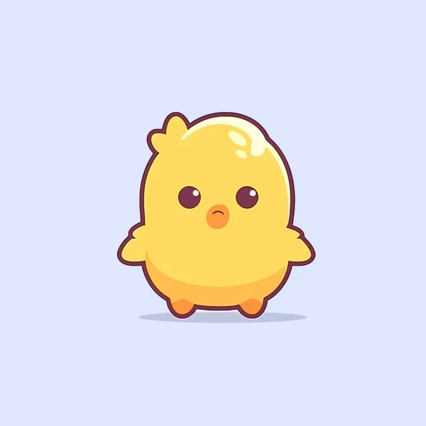 Cute Kawaii Chicken Chibi Mascot Vector Cartoon Style — Stock Vector