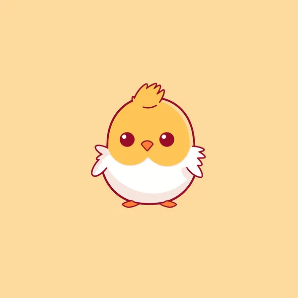 Cute Kawaii Chicken Chibi Mascot Vector 스타일 — 스톡 벡터