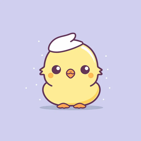 Cute Kawaii Chicken Chibi Mascot Vector卡通风格 — 图库矢量图片