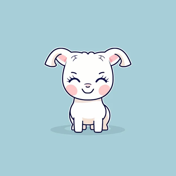 Cute Kawaii Goat Chibi Mascot Vector Cartoon Style — Stock Vector