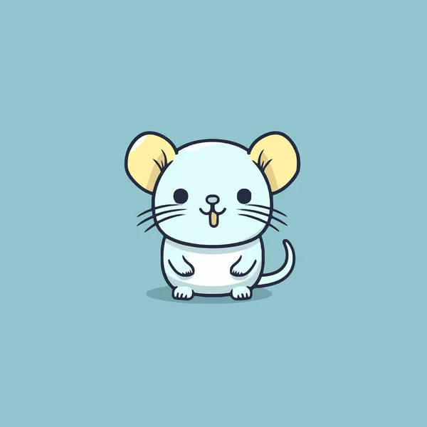 Cute Kawaii Rat Chibi吉祥物向量卡通风格 — 图库矢量图片