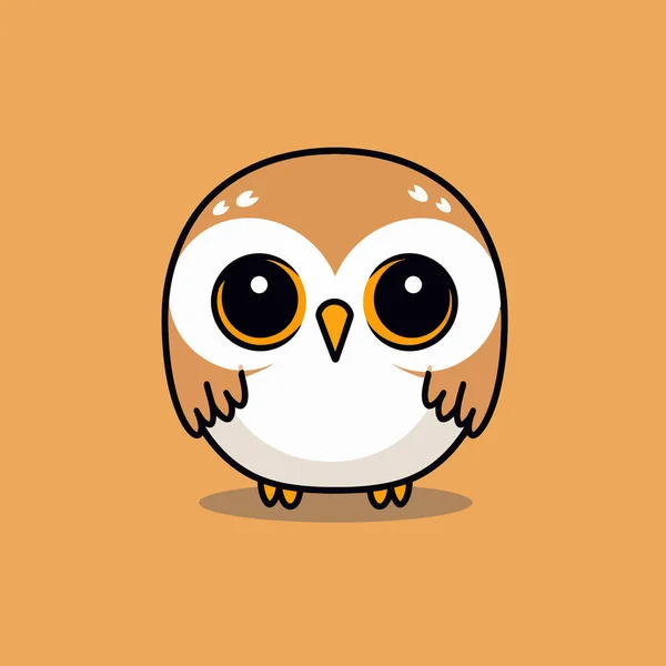 Cute Kawaii Owl Chibi Mascot Vector卡通风格 — 图库矢量图片