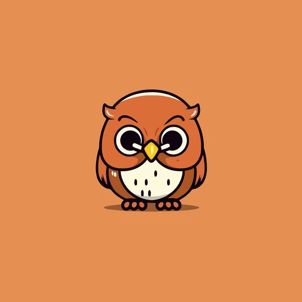 Cute Kawaii Owl Chibi Mascot Vector卡通风格 — 图库矢量图片