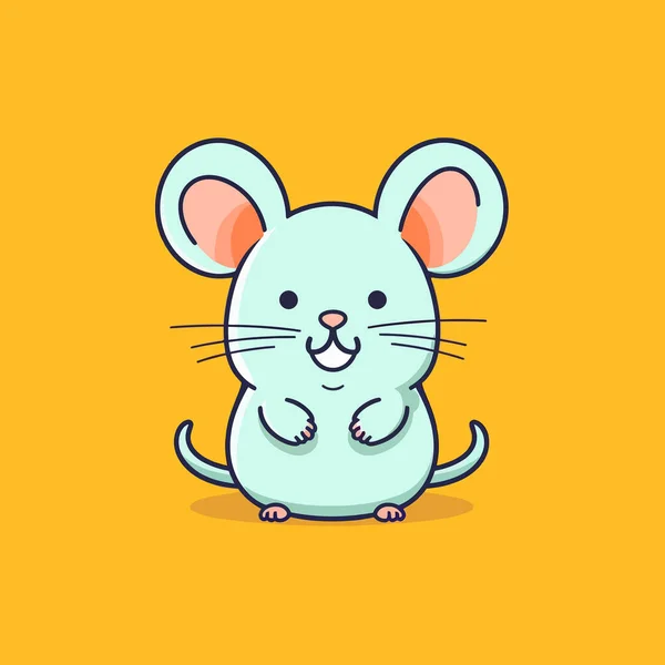 Lindo Kawaii Rata Chibi Mascota Vector Dibujos Animados Estilo — Archivo Imágenes Vectoriales