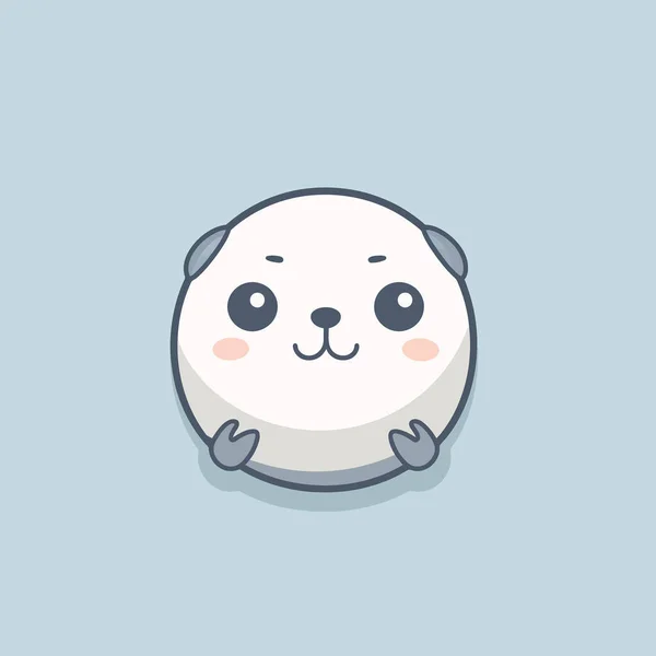 Cute Kawaii Seal Chibi Mascot Vector Cartoon Style — Stock Vector