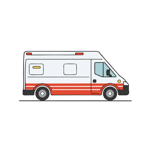 Ambulance Voiture Véhicule Médical Vecteur Illustration Isolé Sur Fond Blanc — Image vectorielle
