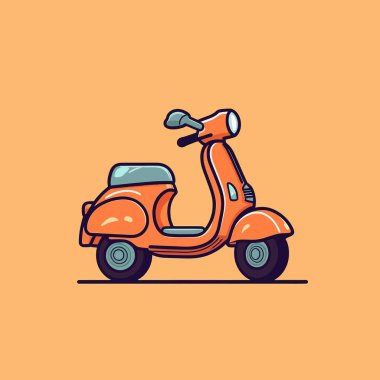 Vektör scooter Retro İllüstrasyonu