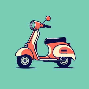 Vektör scooter Retro İllüstrasyonu