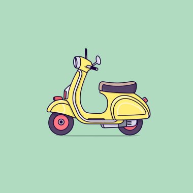 Vektör scooter Retro İllüstrasyonu