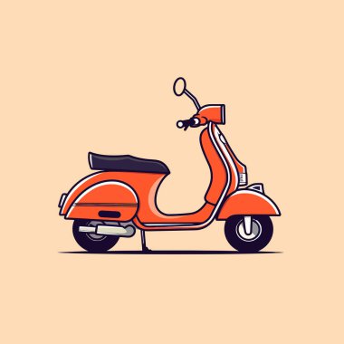 Vektör scooter Retro İllüstrasyonu