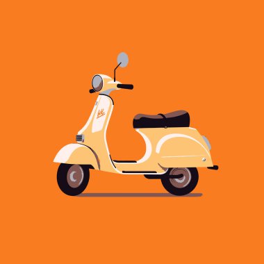 Vektör scooter Retro İllüstrasyonu