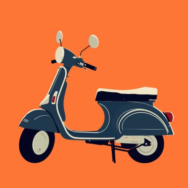 Vektör scooter Retro İllüstrasyonu