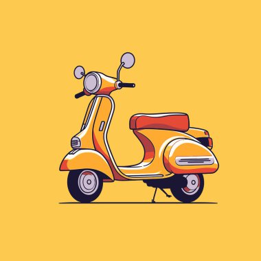 Vektör scooter Retro İllüstrasyonu