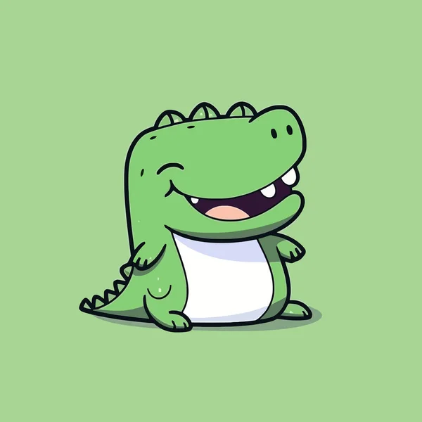 Bonito Kawaii Crocodilo Chibi Mascote Vetor Desenho Animado Estilo — Vetor de Stock