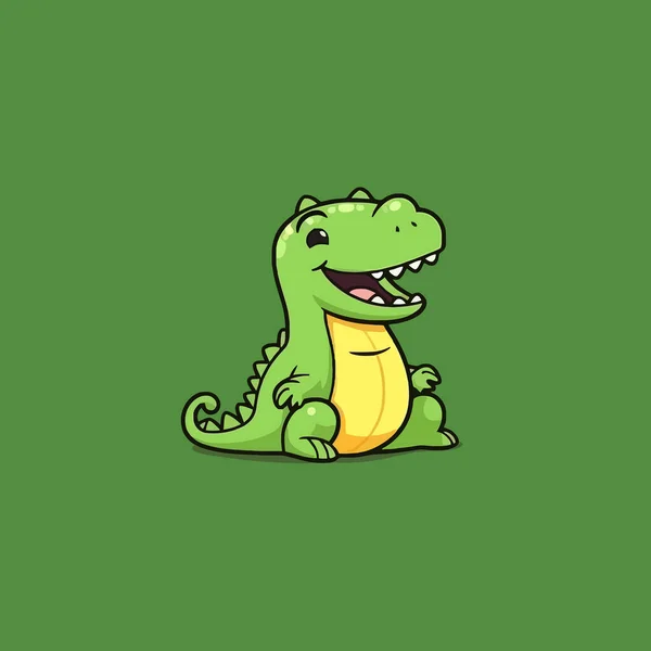 Bonito Kawaii Crocodilo Chibi Mascote Vetor Desenho Animado Estilo — Vetor de Stock