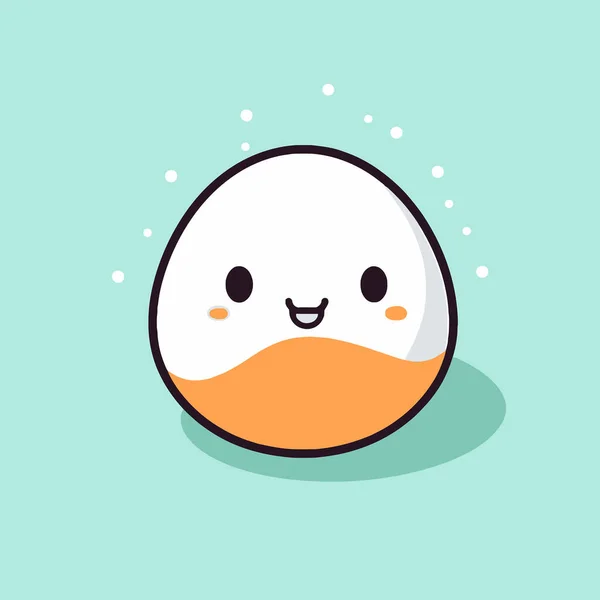 可愛いですかわいい卵ちびマスコット漫画スタイル — ストックベクタ