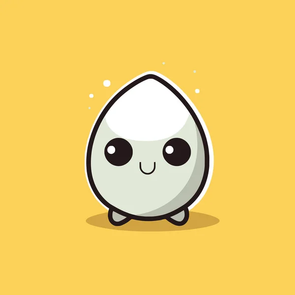 Cute Kawaii Egg Chibi Mascot Vector Cartoon Style — Stock Vector