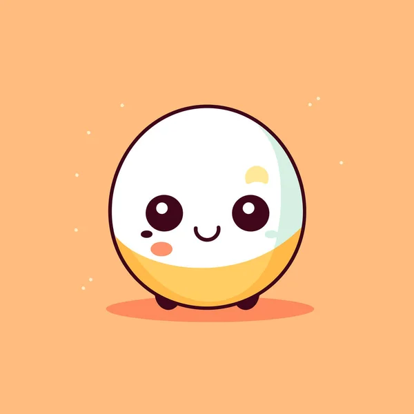 Cute Kawaii Egg Chibi Mascot Vector Cartoon Style — 스톡 벡터