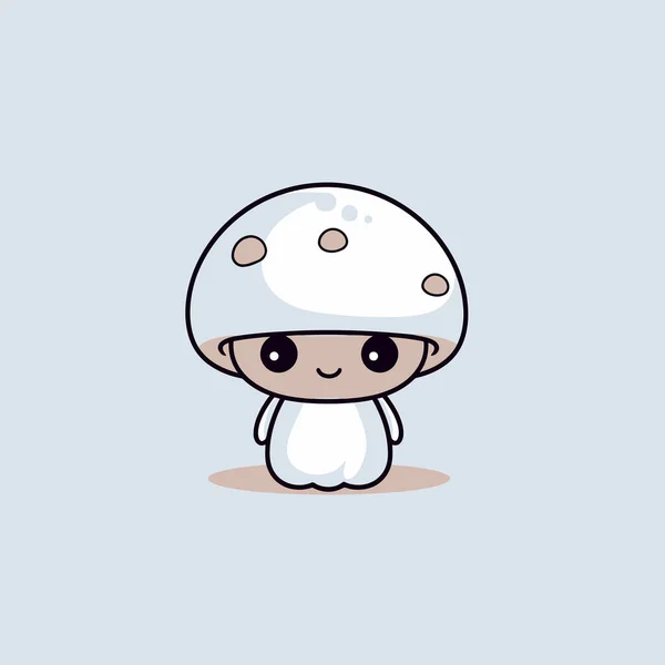 stock vector Cute kawaii mushroom chibi mascot vector cartoon style