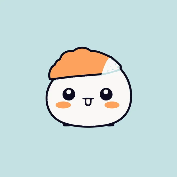 Cute Kawaii Sushi Chibi Mascot Vector Cartoon Style — Stock Vector