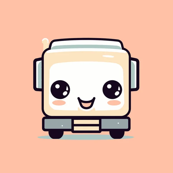 Cute Kawaii Ciężarówka Chibi Wektor Maskotka Kreskówka Styl — Wektor stockowy