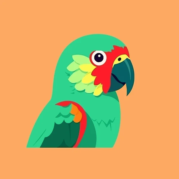 Niedliche Papagei Maskottchen Vektor Cartoon Stil — Stockvektor
