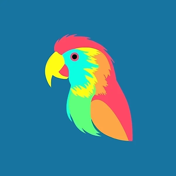 可爱的鹦鹉吉祥物矢量卡通风格 — 图库矢量图片