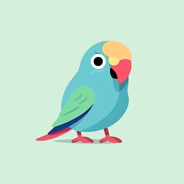 Cute Parrot Mascot Vector Cartoon Style — Stock Vector