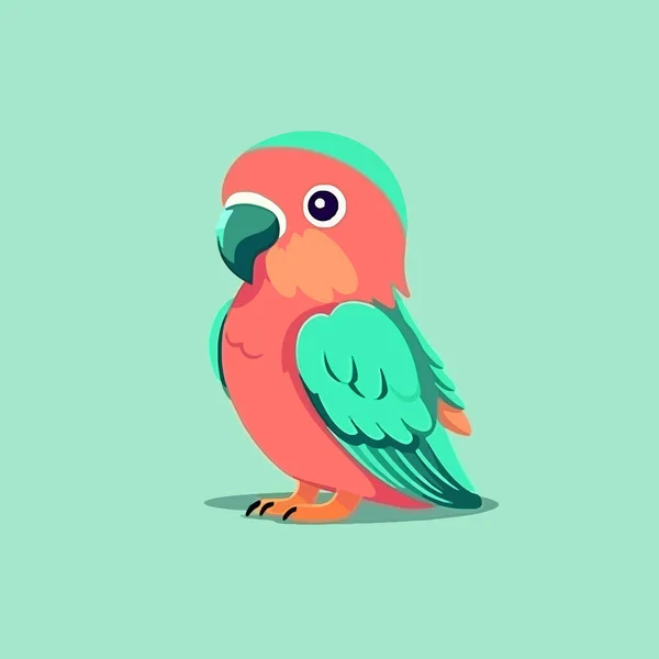 Cute Parrot Mascot Vector Cartoon Style — Stock Vector