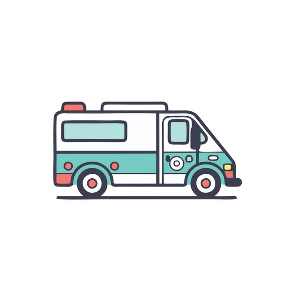 Ambulance Auto Lékařské Vozidlo Vektor Ilustrace Izolované Bílém Pozadí — Stockový vektor