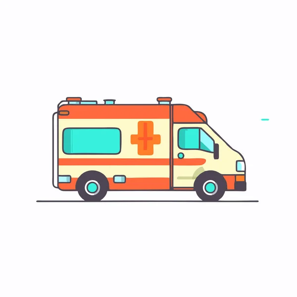 Coche Ambulancia Vehículo Médico Vector Ilustración Aislado Sobre Fondo Blanco — Archivo Imágenes Vectoriales