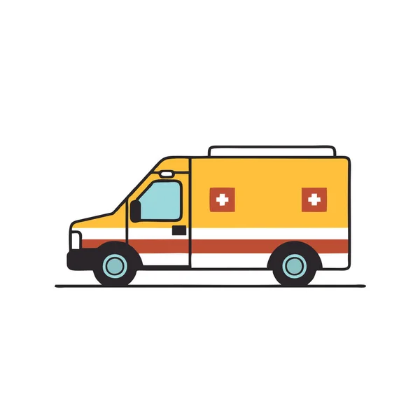 Ambulance Auto Lékařské Vozidlo Vektor Ilustrace Izolované Bílém Pozadí — Stockový vektor