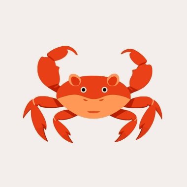 Crab isolated on white background. Vector eps 10. crab vector on sand color background, perfect for wallpaper or design elements