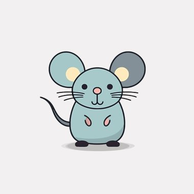 Şirin Vahşi Fare Vektör Çizimi