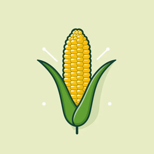 Сладкий Органический Кукурузный Початок Белом Фоне — стоковый вектор
