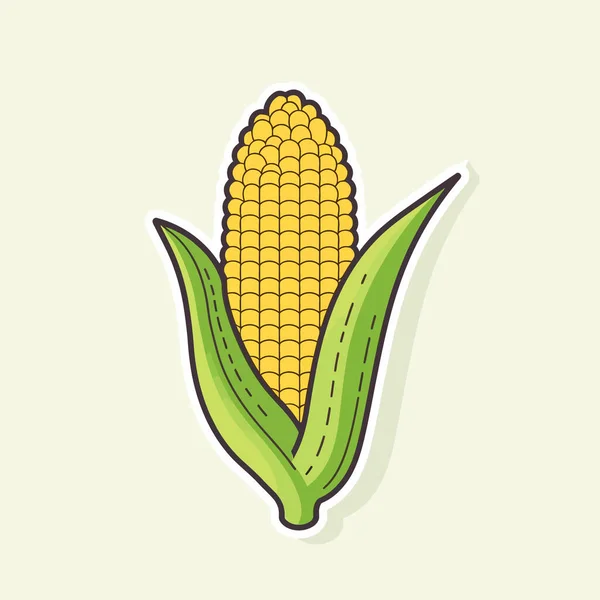 Süßer Bio Maiskolben Der Illustration Auf Weißem Hintergrund — Stockvektor