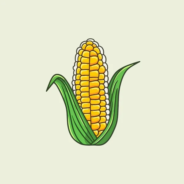 Солодкий Органічний Кукурудзяний Кран Ілюстрації Білому Тлі — стоковий вектор