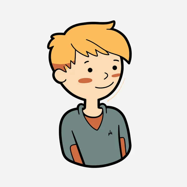 Άτομα Πρόσωπο Γλυκό Διάνυσμα Απεικόνιση Έκφραση Αγόρι Πρόσωπο Άνθρωπος Μέση — Διανυσματικό Αρχείο
