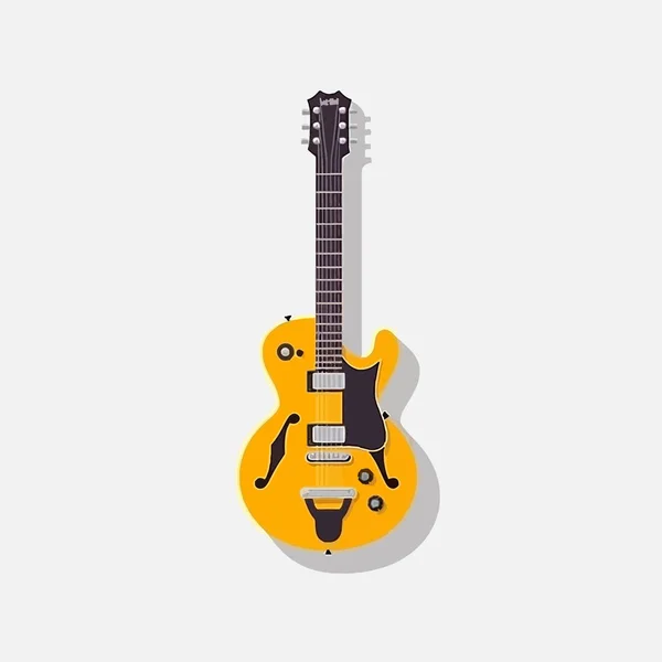 Guitarra Eléctrica Vector Plano Ilustración Instrumento Música Rock — Vector de stock