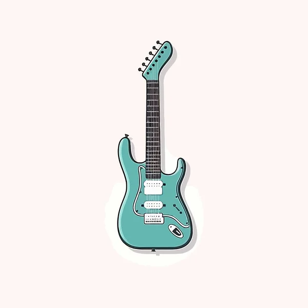 Guitarra Eléctrica Vector Plano Ilustración Instrumento Música Rock — Vector de stock