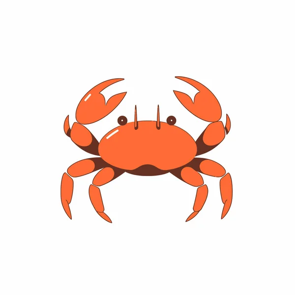 Krabbe Isoliert Auf Weißem Hintergrund Vector Eps Krabbenvektor Auf Sandfarbenem — Stockvektor