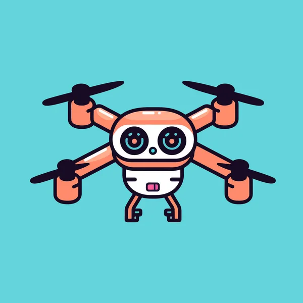 Drohnen Quadrokopter Mit Action Kamera — Stockvektor